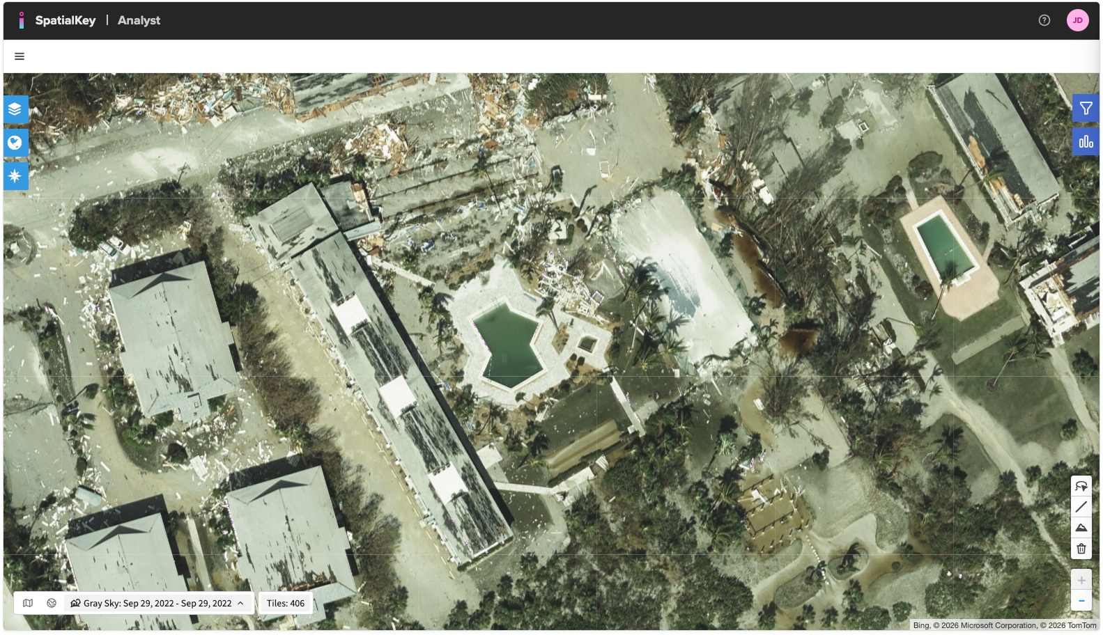 High-Res Gray Sky imagery after Hurricane Ian