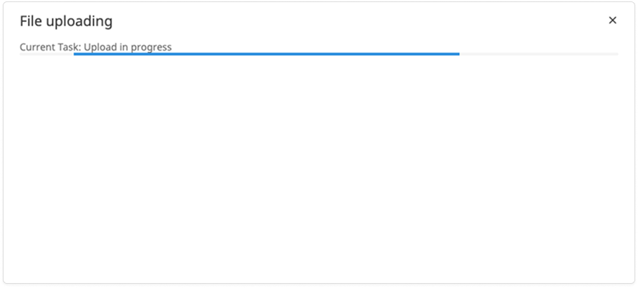 File uploading progress screen